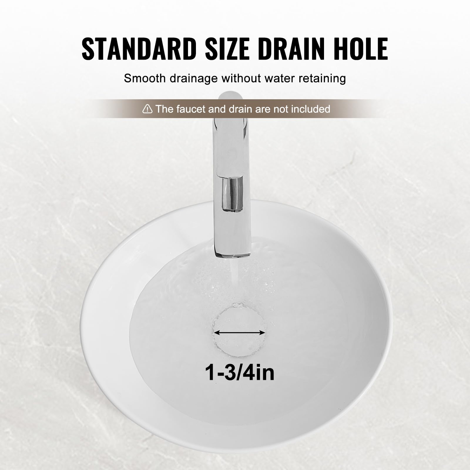 Foto 4 pulgar | Fregadero Vevor Ovalado De 40,64 Cm X 34,04 Cm, Cerámica Blanca - Venta Internacional.