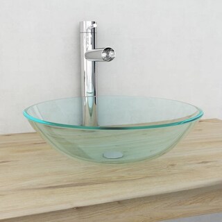 Foto 2 | Lavabo Vidaxl De Cristal Templado Transparente De 16 5 Cm De Diámetro - Venta Internacional.