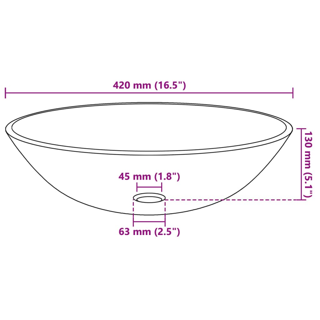 Foto 6 pulgar | Lavabo Vidaxl De Cristal Templado Transparente De 16 5 Cm De Diámetro - Venta Internacional.