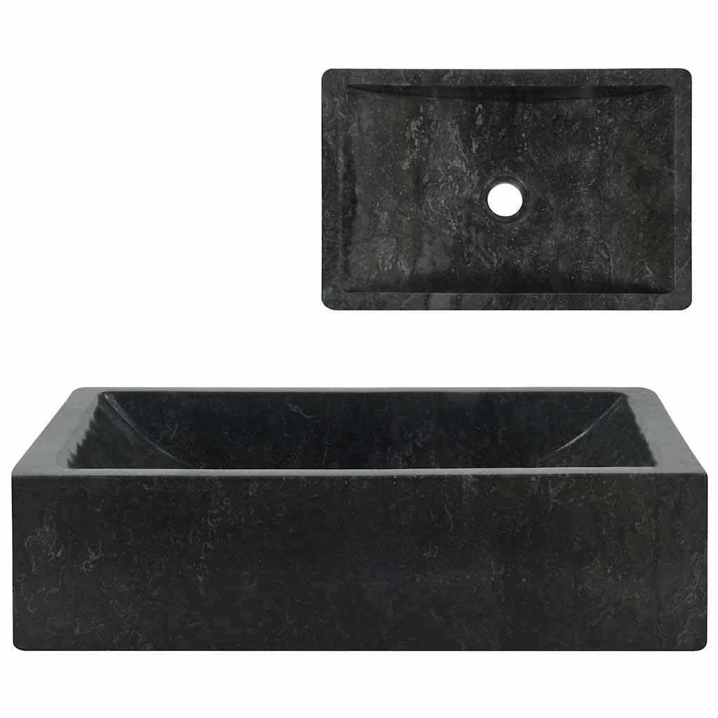 Lavabo Vidaxl  Lavabo De Baño Montado En El Suelo  Mármol Negro - Venta Internacional.