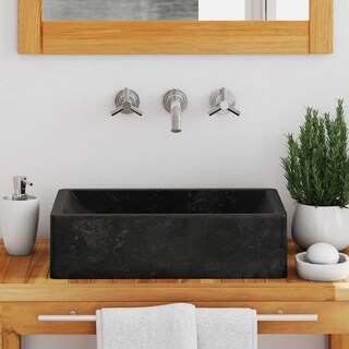 Foto 3 | Lavabo Vidaxl Lavabo De Baño Montado En El Suelo Mármol Negro - Venta Internacional.