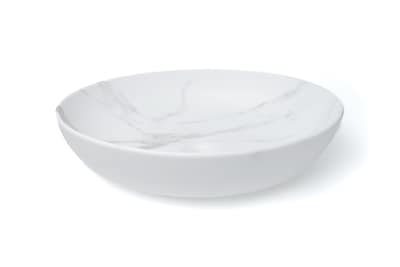 Foto 1 | Decoma X Lavabo Para Baño Ovalin Cerámica Ovalado Sobreponer Tipo Marmol Blanco Y16