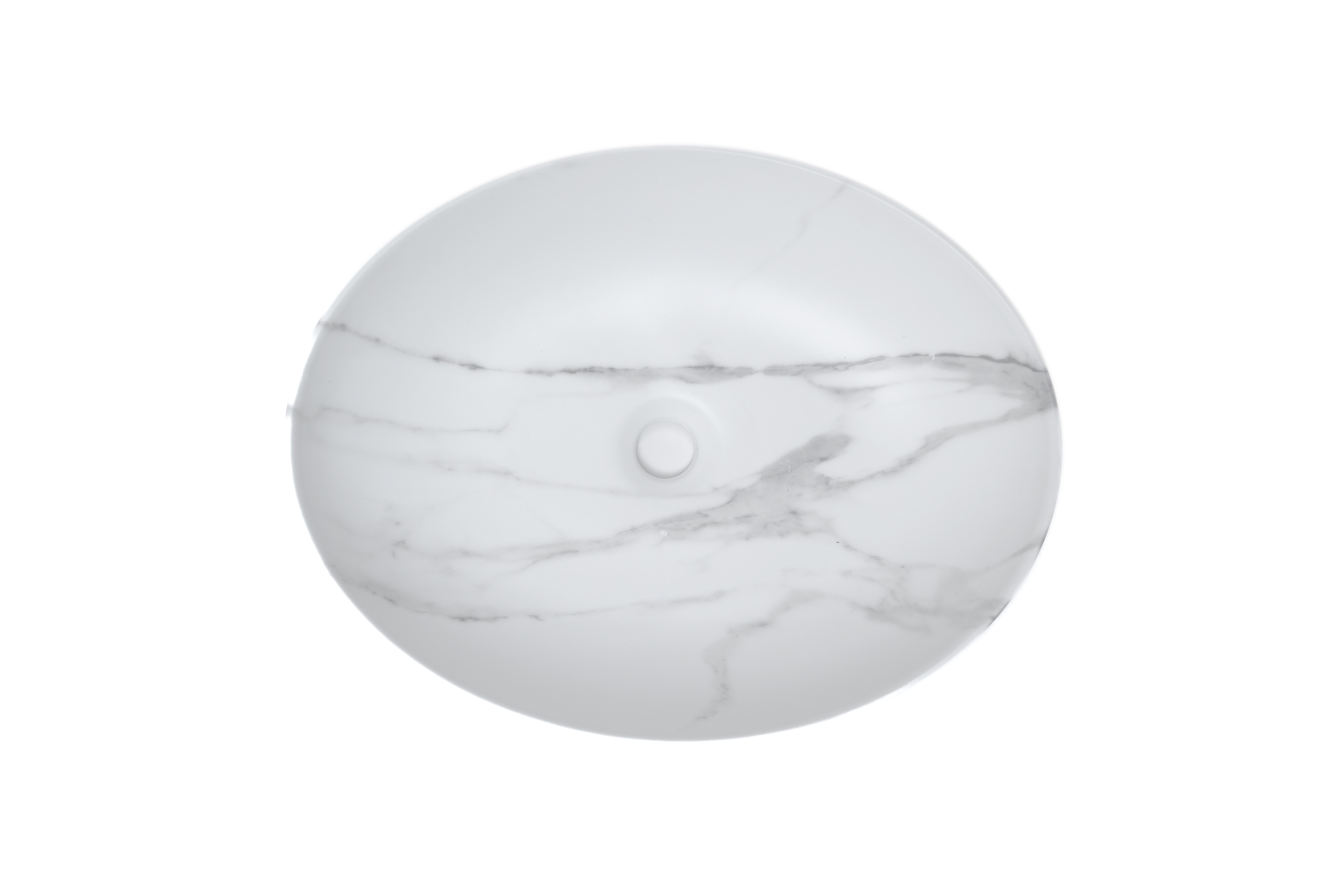 Foto 4 pulgar | Decoma X  Lavabo Para Baño Ovalin Cerámica Ovalado Sobreponer Tipo Marmol Blanco Y16