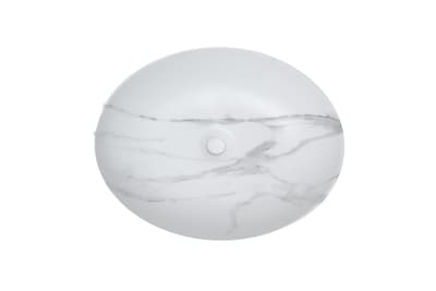 Foto 3 | Decoma X Lavabo Para Baño Ovalin Cerámica Ovalado Sobreponer Tipo Marmol Blanco Y16