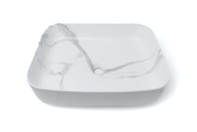 Foto 1 | Decoma X Lavabo Para Baño Ovalin Cerámica Tipo Marmol Blanco Para Sobreponer Y15