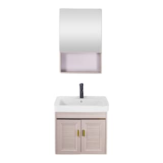 Foto 5 | Set Gabinete De Baño Con Espejo, Lavabo Cerámico Y Grifería Champagne Con Detalles Dorados Bellini