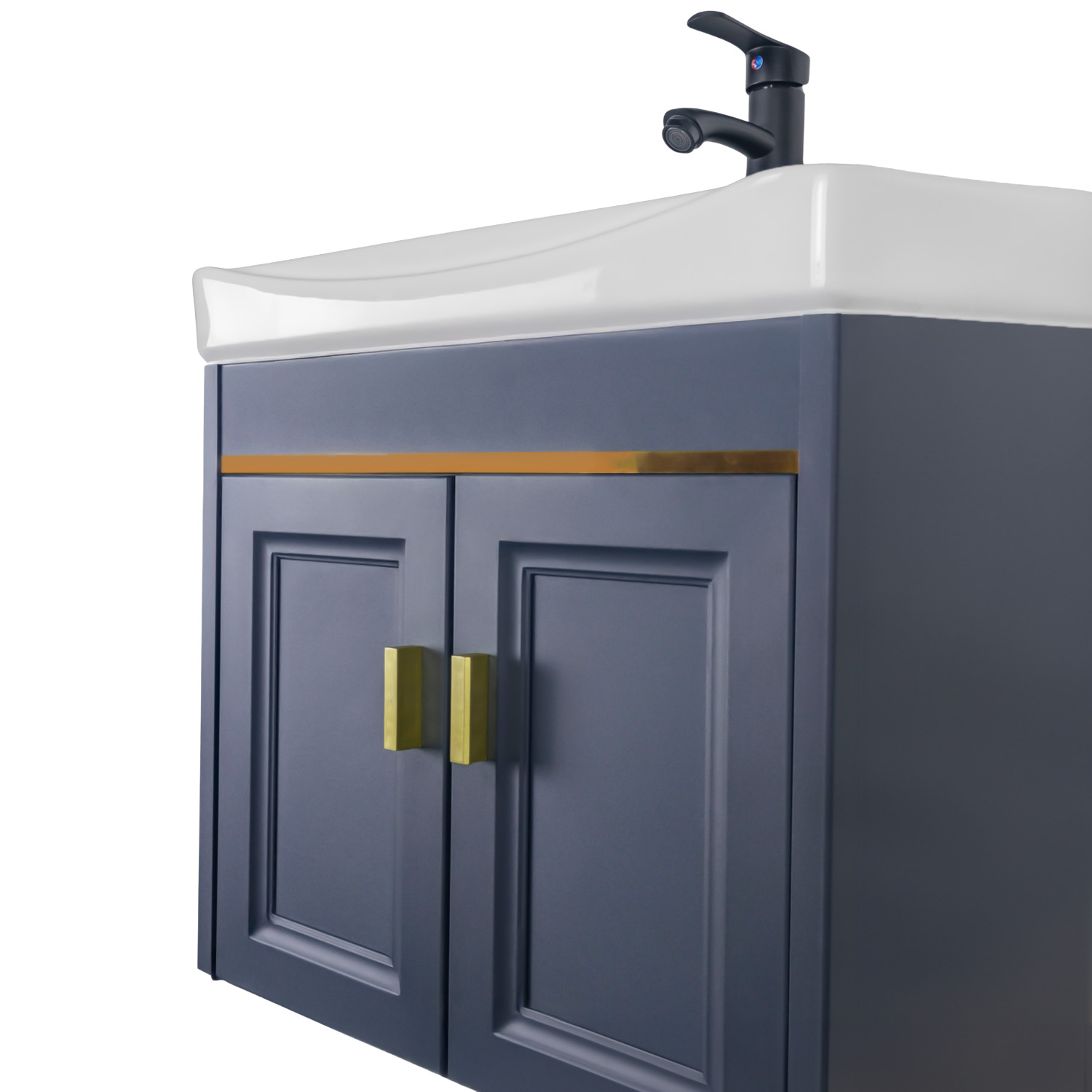 Foto 2 | Set De Mueble Para Baño Con Espejo Y Grifería Atlantic Azul