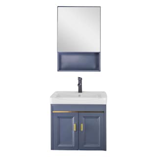 Foto 5 | Set De Mueble Para Baño Con Espejo Y Grifería Atlantic Azul
