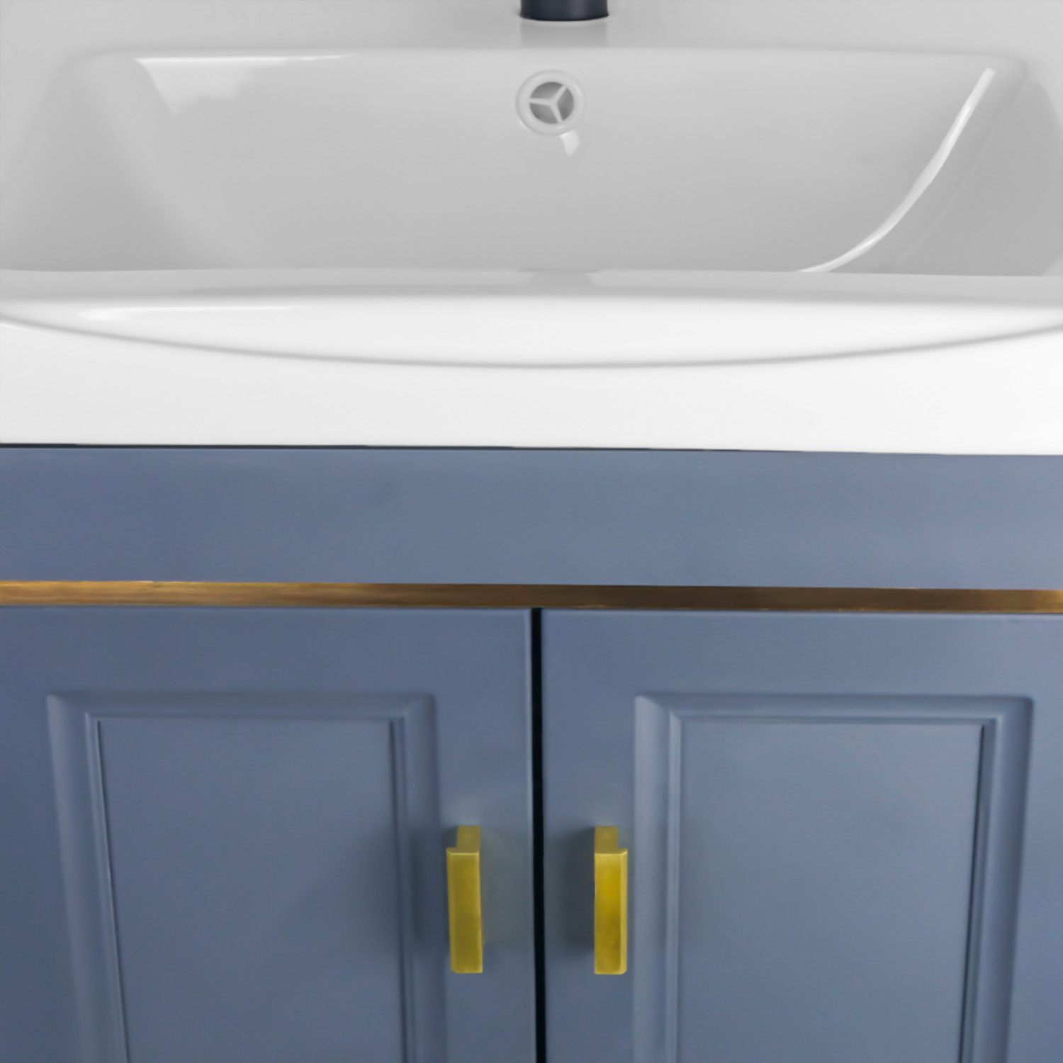 Foto 7 pulgar | Set De Mueble Para Baño Con Espejo Y Grifería Atlantic Azul