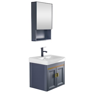 Foto 7 | Set De Mueble Para Baño Con Espejo Y Grifería Atlantic Azul