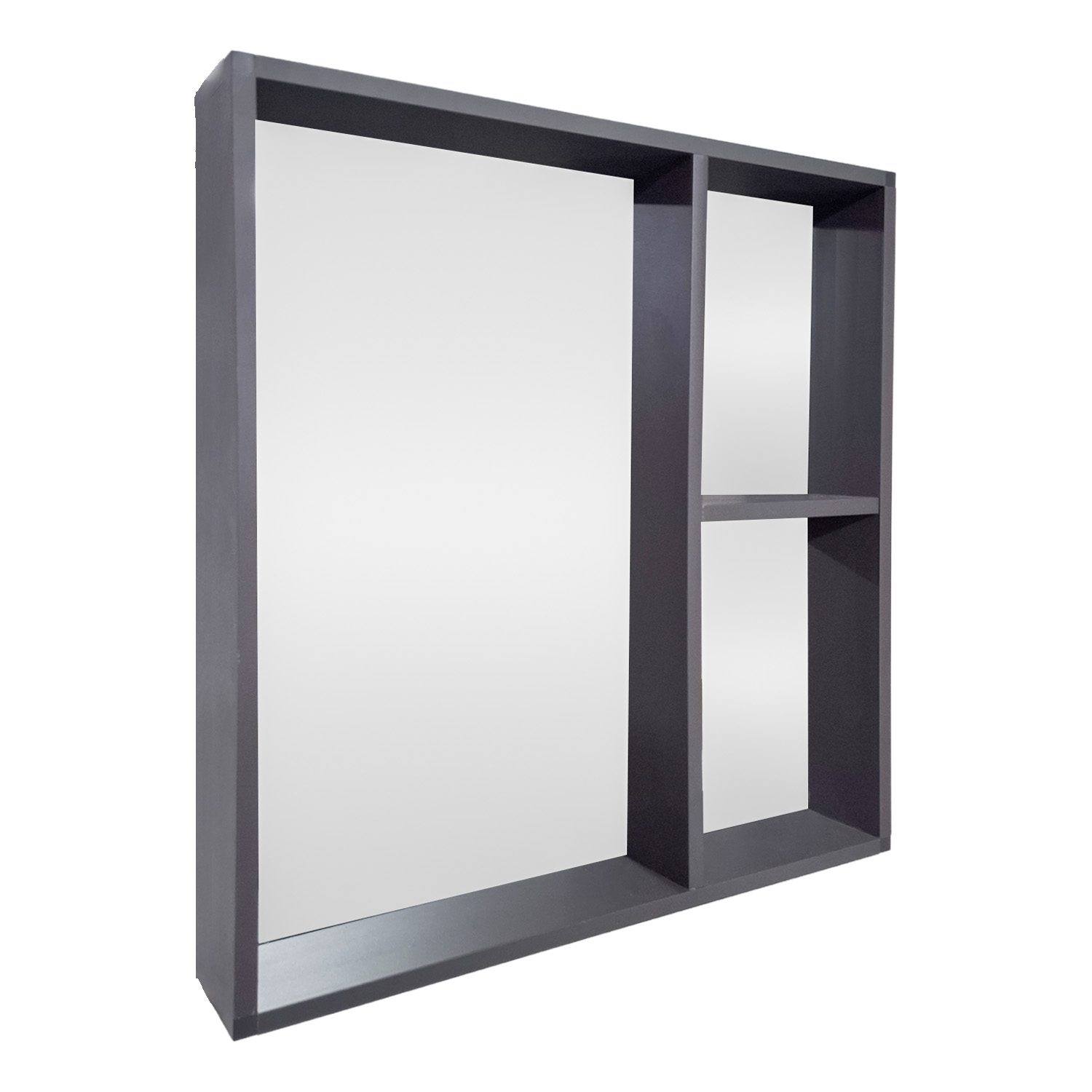 Foto 5 | Set De Gabinete Para Baño Urban Color Gris Con Espejo, Lavabo De Cerámica Y Grifería
