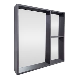 Foto 5 | Set De Gabinete Para Baño Urban Color Gris Con Espejo, Lavabo De Cerámica Y Grifería