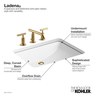 Foto 7 | Lavabo De Baño Kohler Ladena 2214-0, Bajo Encimera, Blanco, 50 X 36 Cm - Venta Internacional.