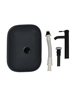 Foto 4 | Kit Lavabo Ovalin Matt Negro Con Accesorios