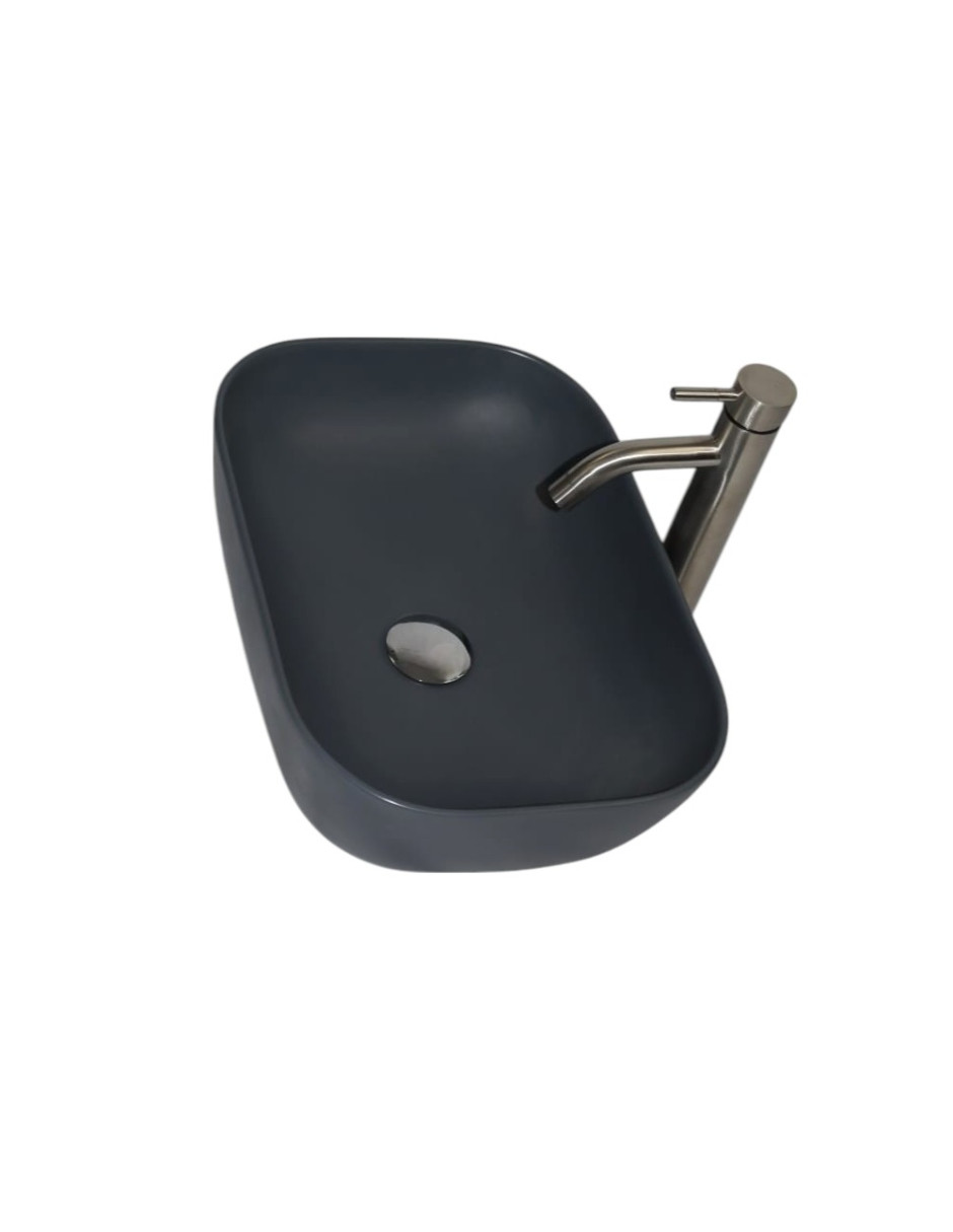 Foto 2 | Kit Lavabo Ovalin Matt Negro Con Accesorios Satinados