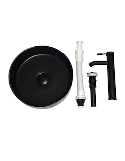 Foto 3 | Kit Lavabo Ovalin Amaia Negro Mate Con Accesorios