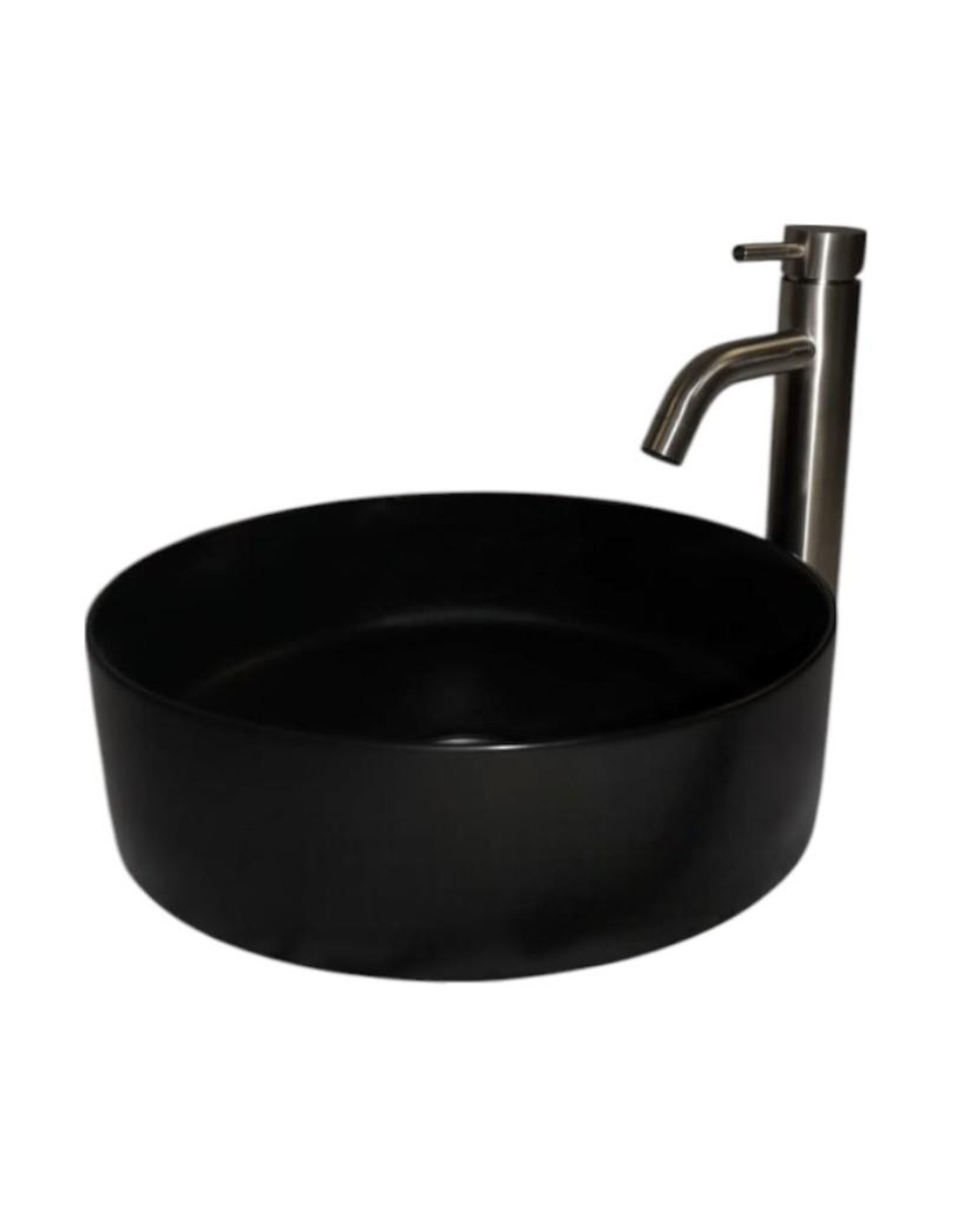 Foto 3 pulgar | Kit Lavabo Ovalin Amaia Negro Con Accesorios Satinados