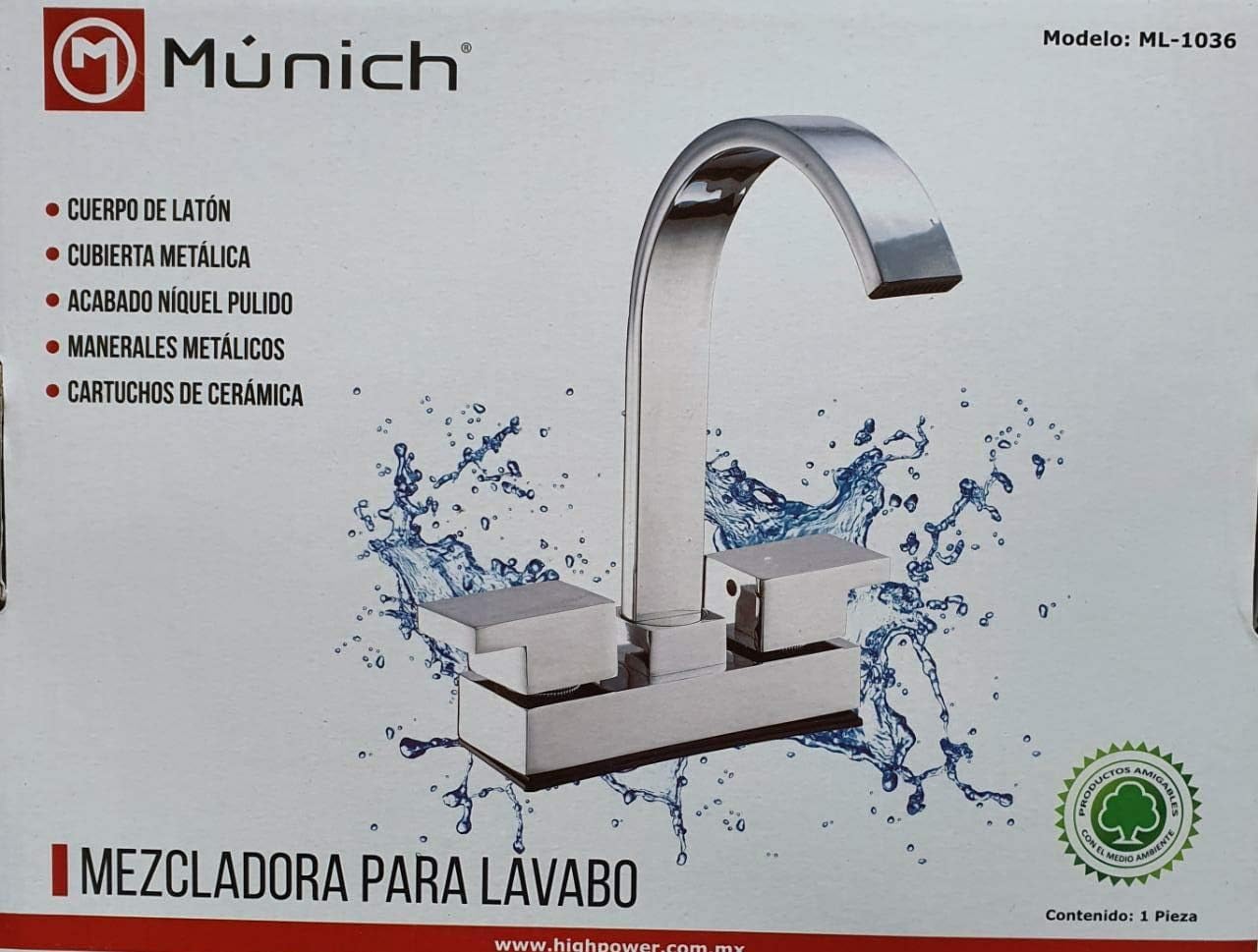 Foto 3 pulgar | Mezcladora Para Lavabo De Baño Munich Mod. 1036