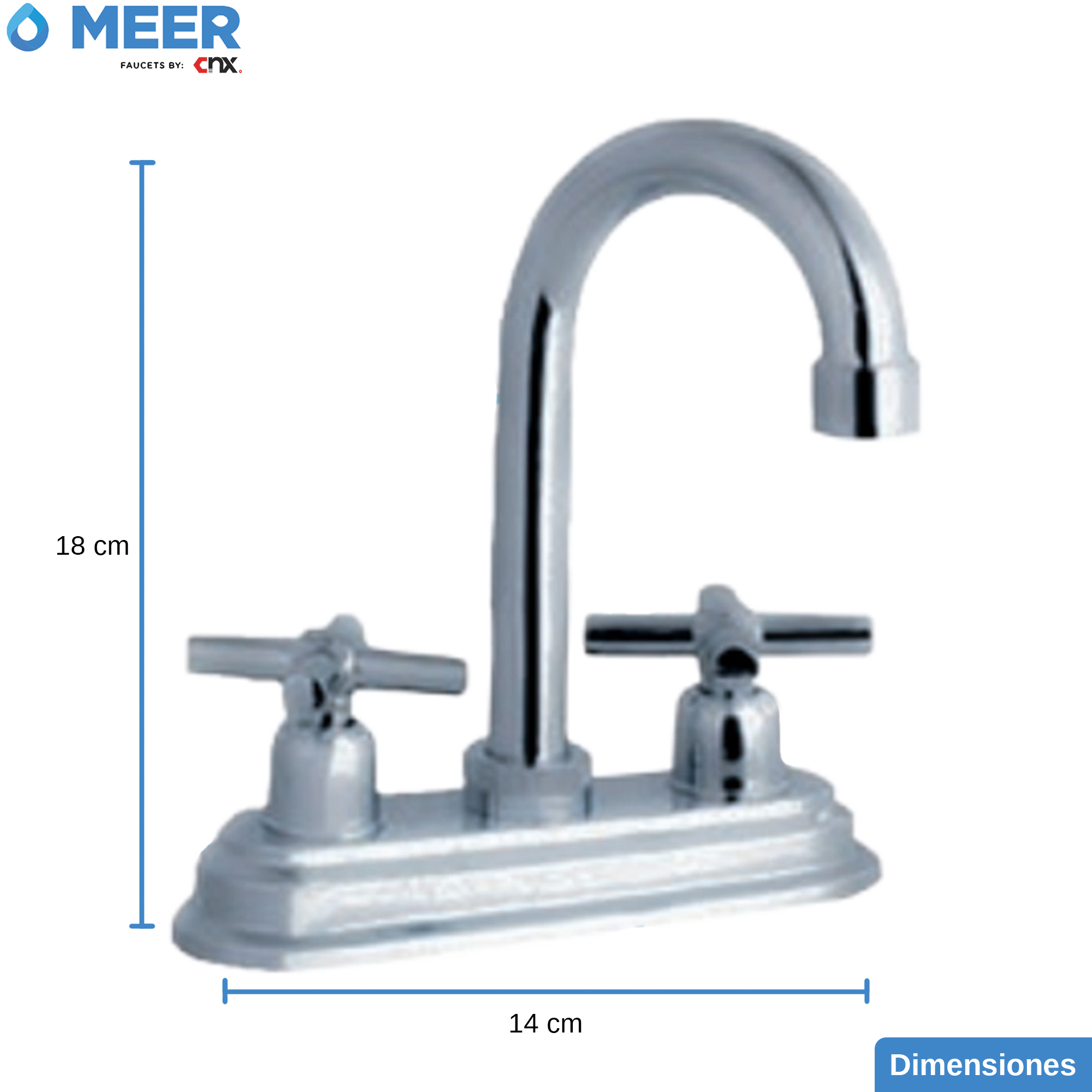 Foto 4 pulgar | Llave Mezcladora Meer Cnx de Acero Inoxidable para Lavabo