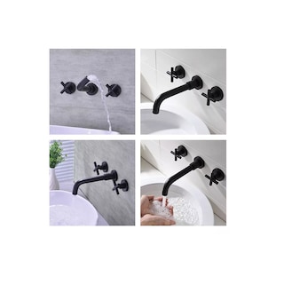 Foto 2 | Grifo De Lavabo, Grifo De Pared Empotrado De Tres Orificios Eo Safe Imports Esi-14961 Negro