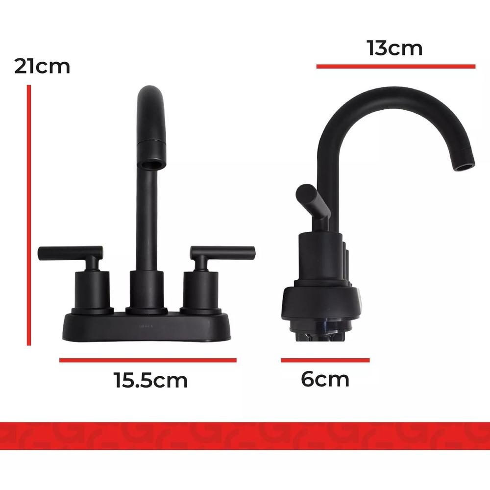 Foto 6 pulgar | Mezcladora Para Lavabo 4'' Tipo Bar Negro Mate 14cl.2 Urrea
