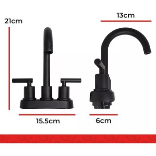 Foto 5 | Mezcladora Para Lavabo 4'' Tipo Bar Negro Mate 14cl.2 Urrea