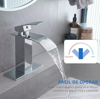 Foto 3 | Lavabo Grifo Baño Llave Monomando Plata Xtellar