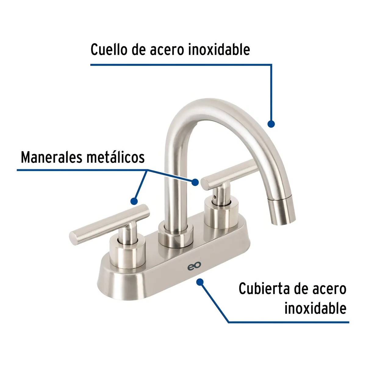 Foto 3 pulgar | Llave Mezcladora Para Lavabo Con Manerales De Palanca Eo Safe Imports Esi-18885 Plata