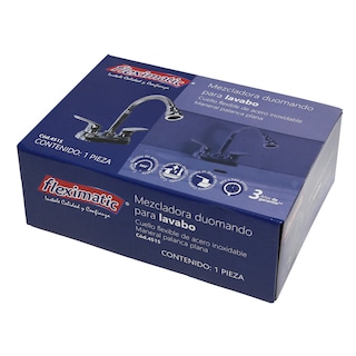 Foto 4 | Mezcladora Duomando Para Lavabo, Cuello Flexible, Maneral Palanca Plana
