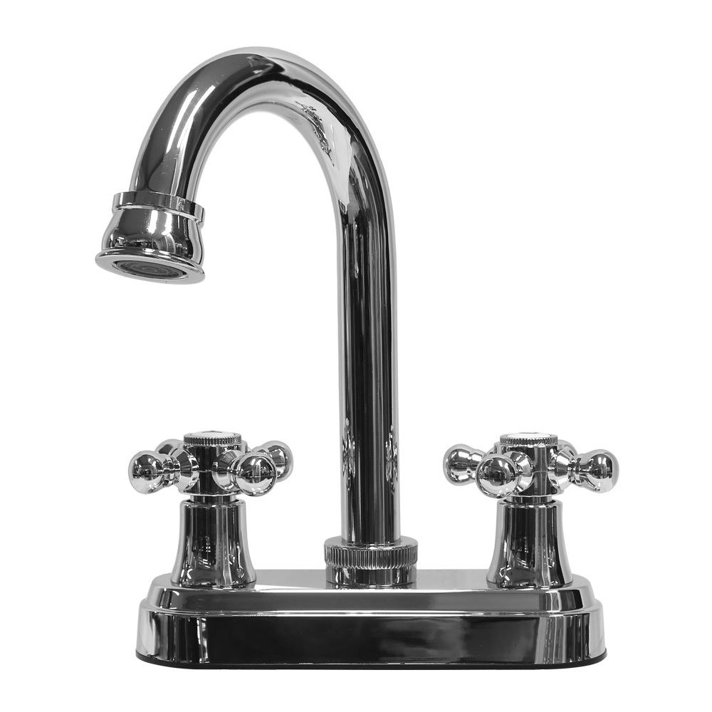 Mezcladora Duomando Para Lavabo, Cuello Cisne, Maneral Cruceta