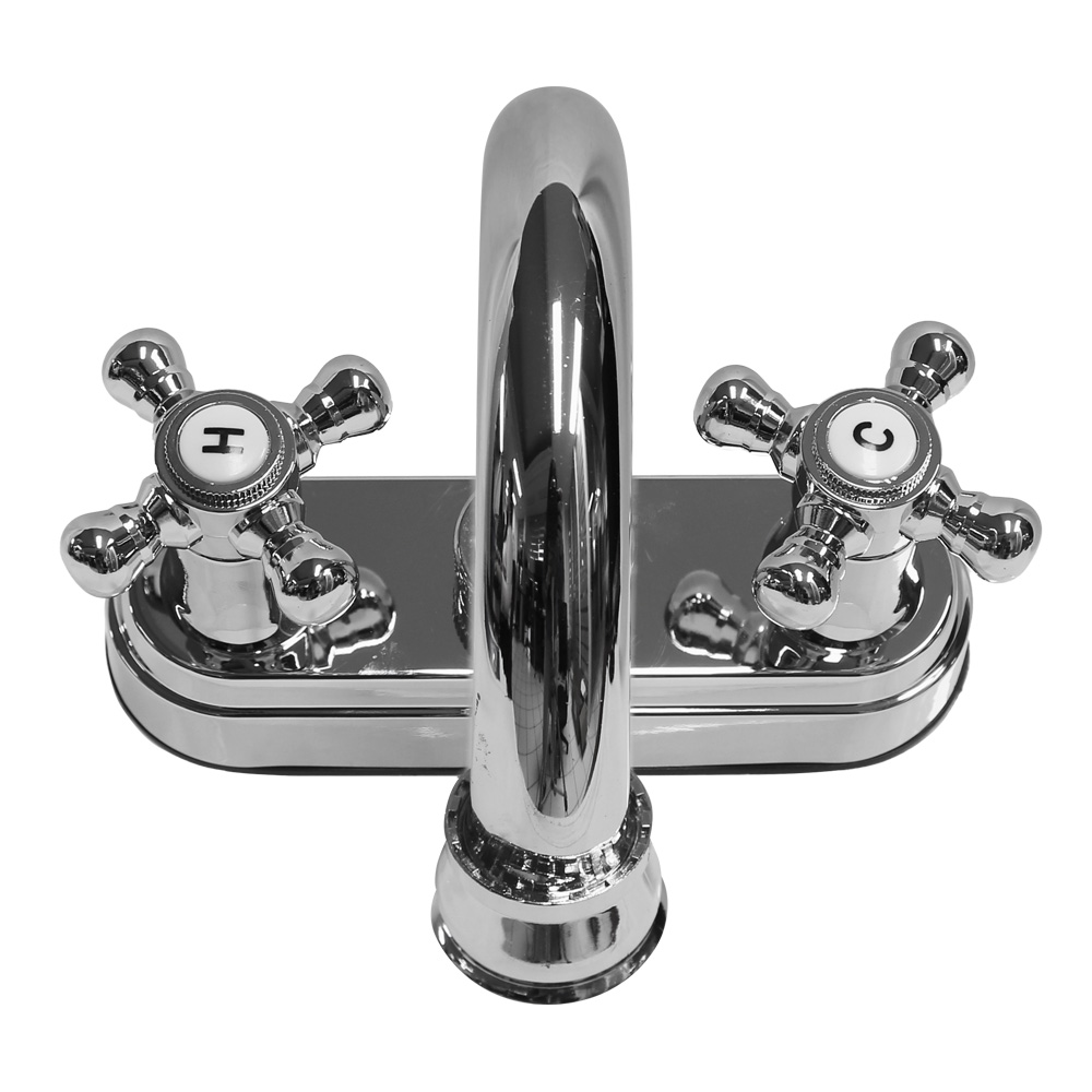 Foto 4 pulgar | Mezcladora Duomando Para Lavabo, Cuello Cisne, Maneral Cruceta