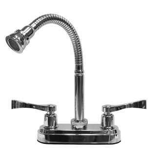 Foto 1 | Mezcladora Duomando Para Lavabo, Cuello De Cisne, Maneral Palanca Curva