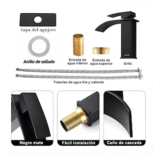 Foto 3 | Mezclador Monomando Para Lavabo De Baño Lab.g Negro