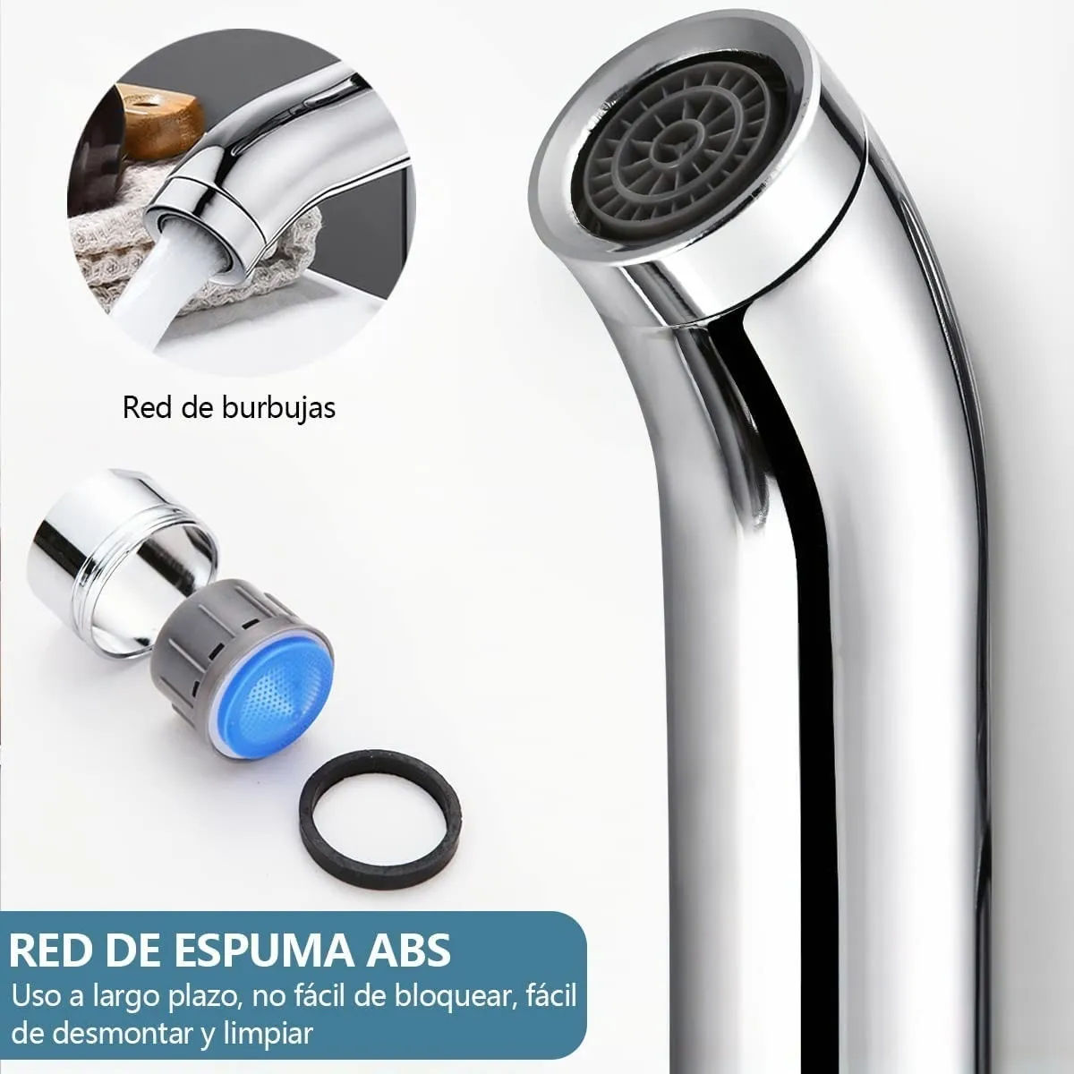 Foto 6 pulgar | Mezcladora Monomando Para Baño Calor Y Frio  Ajustable Lab.g Plata