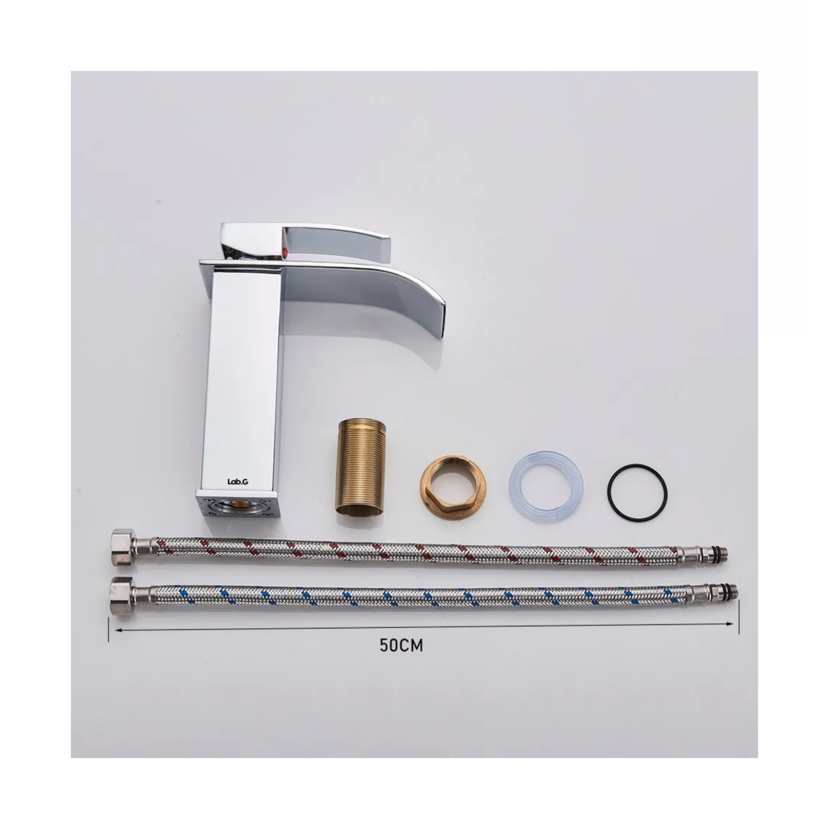 Foto 4 pulgar | Grifo Mezclador Para Baño Acero Inoxidable Lab.g Plateado