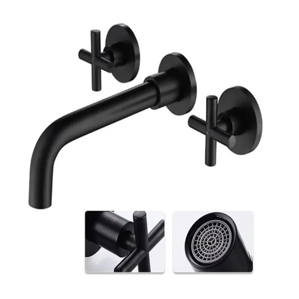 Foto 3 pulgar | Grifo De Lavabo De Pared Empotrado De Tres Orificios 3pz Lab.g Negro