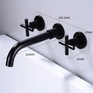 Foto 5 | Grifo De Lavabo De Pared Empotrado De Tres Orificios 3pz Lab.g Negro