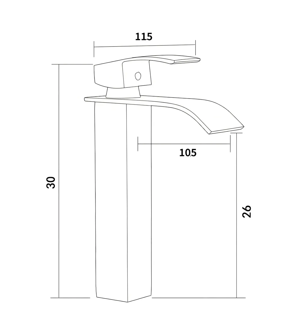 Foto 5 pulgar | Llave Mezcladora Lavabo Grifo Baño 30cm Lab.g Plata