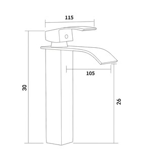 Foto 4 | Llave Mezcladora Lavabo Grifo Baño 30cm Lab.g Plata