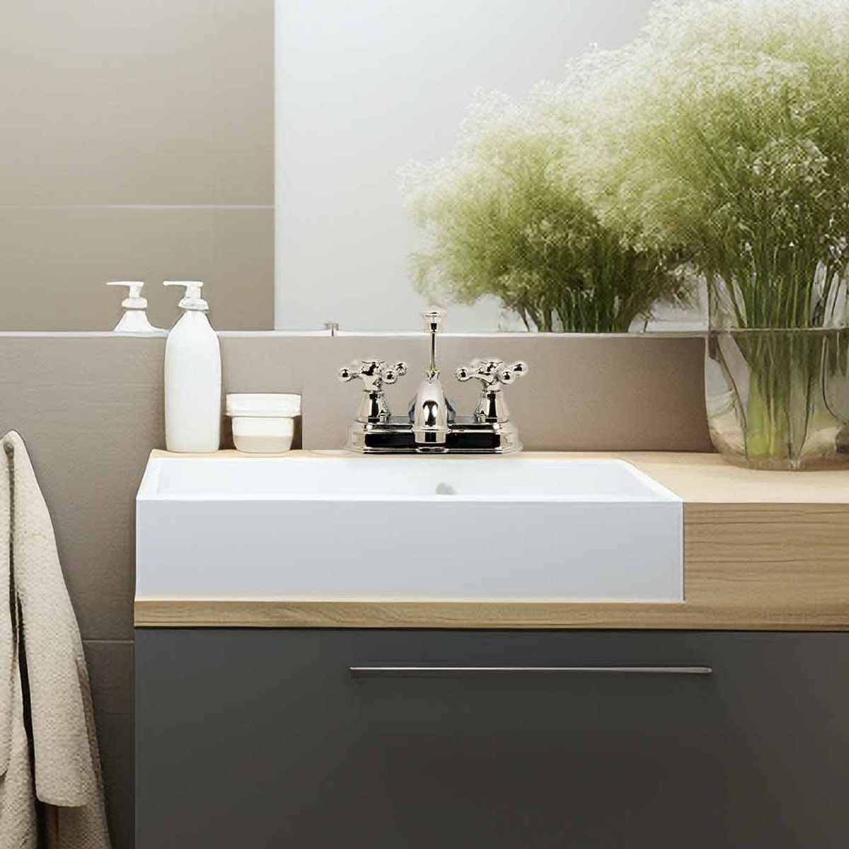 Foto 4 pulgar | Mezcladora Para Lavabo Con Desagüe 4” Mod. Monet - Cromo