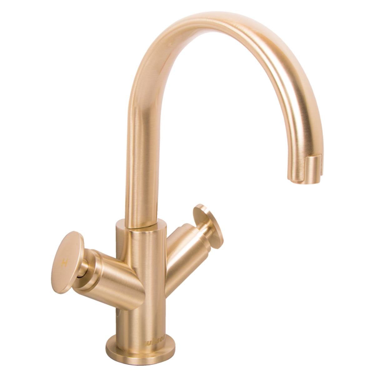 Foto 2 pulgar | Mezcladora De Monoblock Doble Comando Para Lavabo Dorada 8” Mod. Savona - Satín Niquel