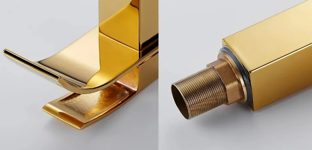 Foto 3 pulgar | Mezcladora De Lavabo Xtellar En Dorado Elegante Para Baño Con Efecto Cascada
