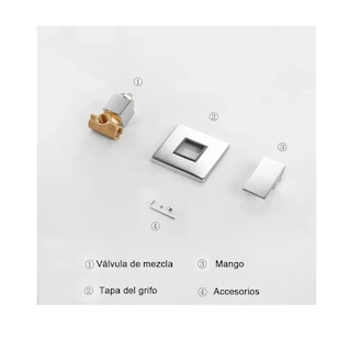 Foto 4 | Mezcladora De Baño/llave Monomando Regadera Latón Cromado, Plata