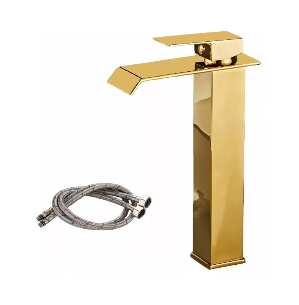 Grifo Mezclador Monomando Para Lavabo De Baño 30cm Dorado