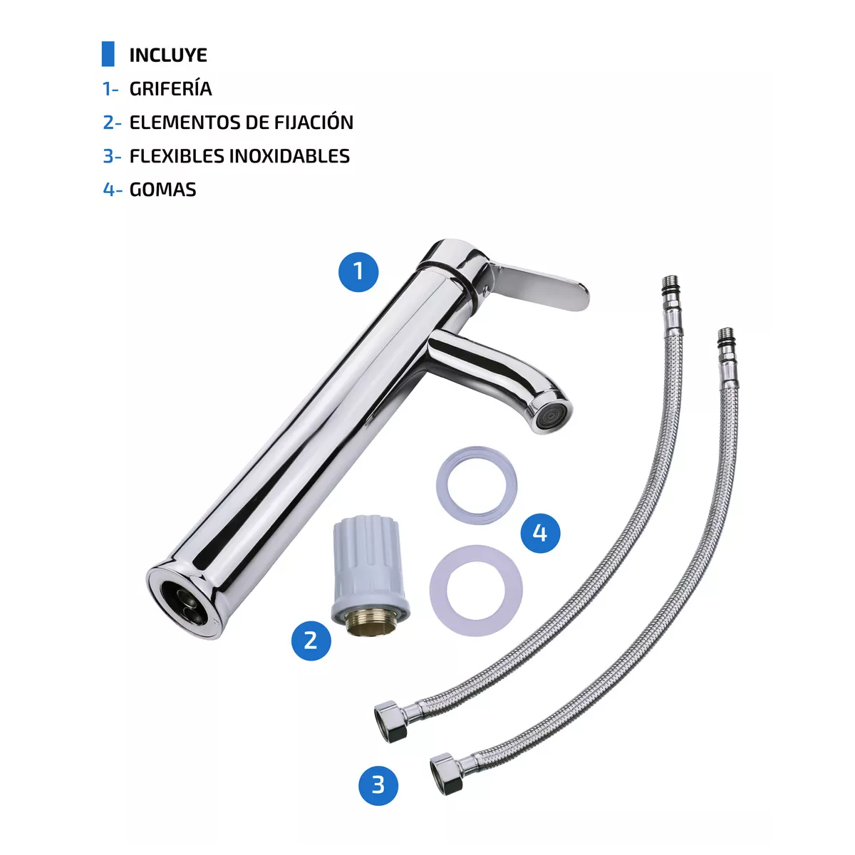 Foto 3 | Llave Mezcladora Alta Monomando Para Fregadero Lavabo Eo Safe Imports Esi-12887 Plata