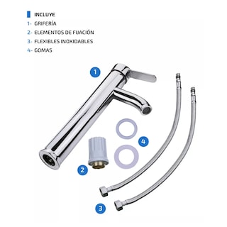 Foto 3 | Llave Mezcladora Alta Monomando Para Fregadero Lavabo Eo Safe Imports Esi-12887 Plata