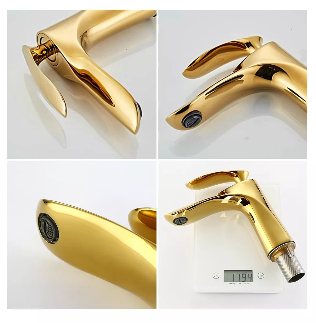 Foto 3 pulgar | Grifo Mezclador De Baño Belug Casacata Dorado Brillante