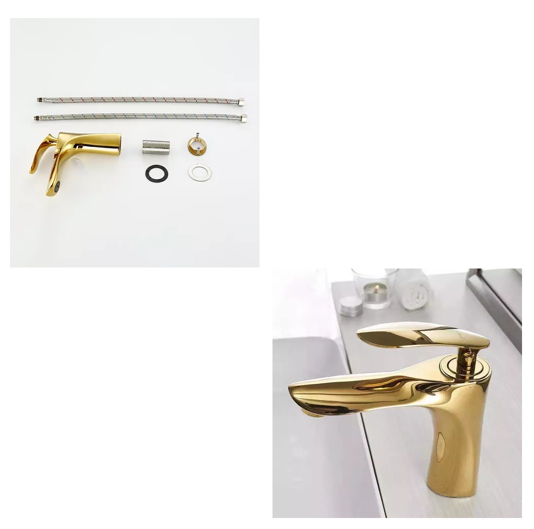 Foto 5 | Grifo Mezclador De Baño Belug Casacata Dorado Brillante