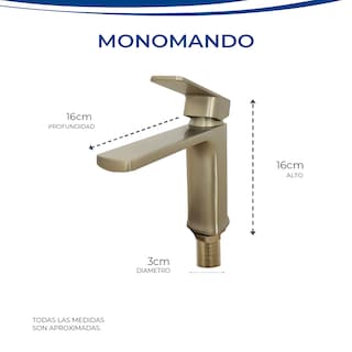 Foto 5 | Monomando Bajo Gravita Dorado para Lavabo
