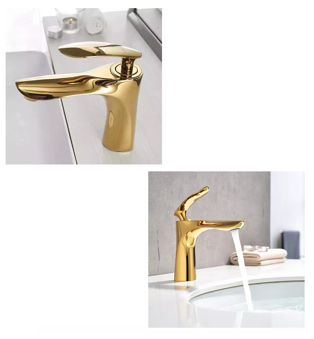 Foto 4 pulgar | Grifo Mezclador De Baño, Casacata, Dorado Brillante, De Una Sola Manija Dorado